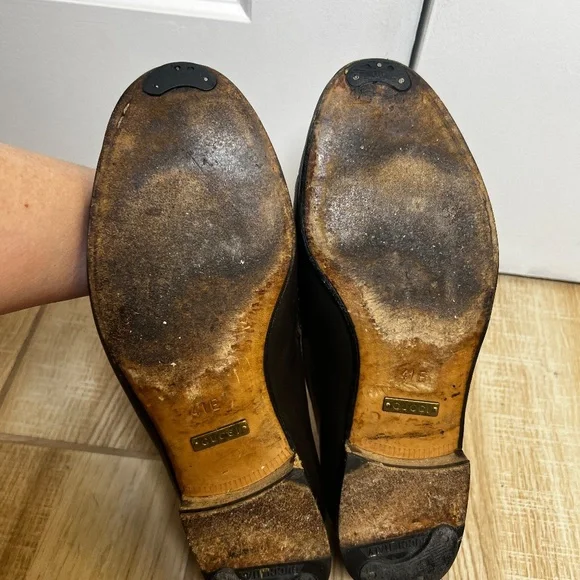 Vintage Gucci 1953 Horsebit Loafers Dark Brown Leather Size 41 E Wide - Picture 9 of 10